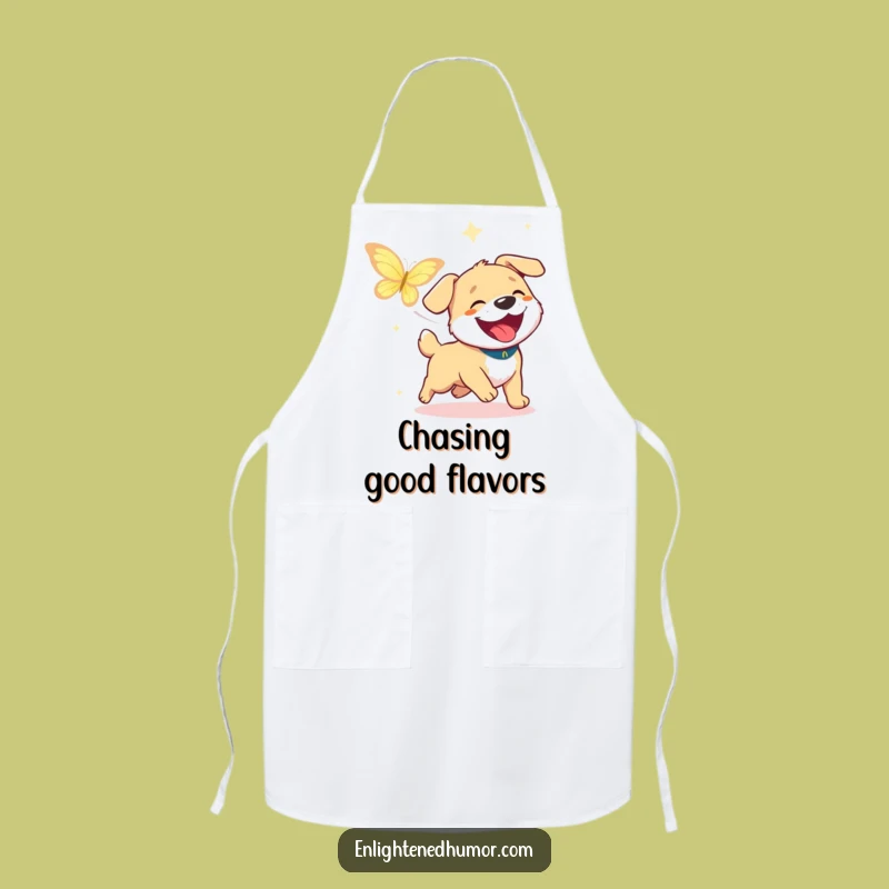 Funny Dog Chase Apron: Cook with Joyful Flair!