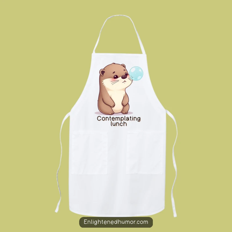 Funny Otter Apron: Kitchen Contemplation Otter, Hilarious Cooking Gift