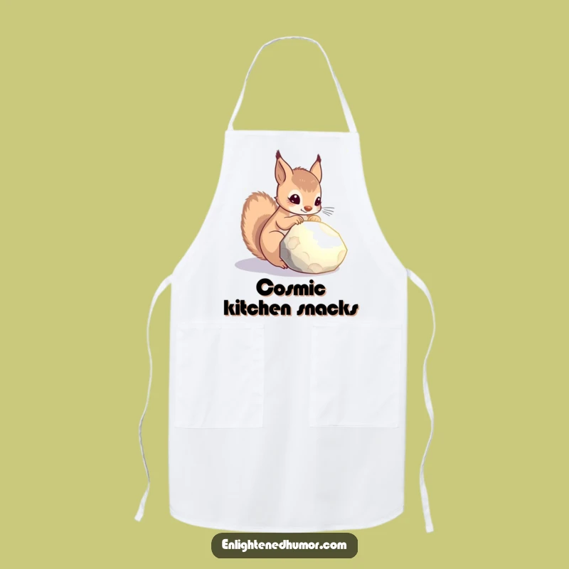 Funny Celestial Squirrel Apron: Glowing Stone Contemplation, Kitchen Magic Gift!