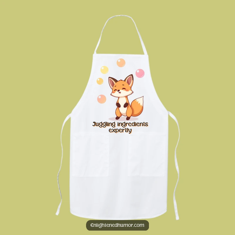 Funny Fox Juggling Apron: Cook with Magic and Humorous Flair