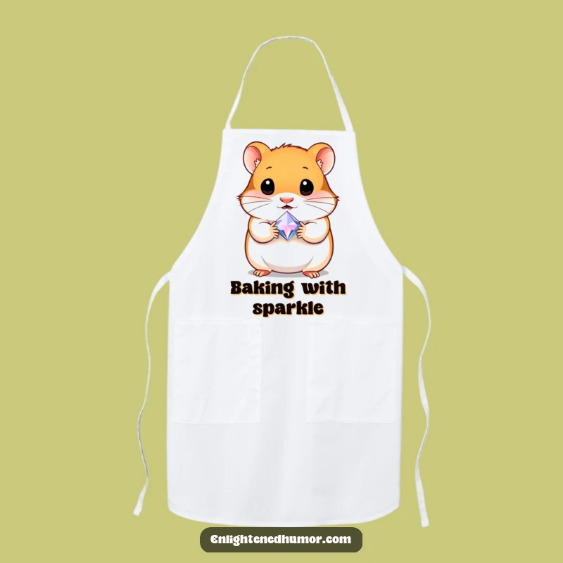 Funny Hamster Gem Apron: Curious Cute Character, Sparkling Humorous Cooking Gift