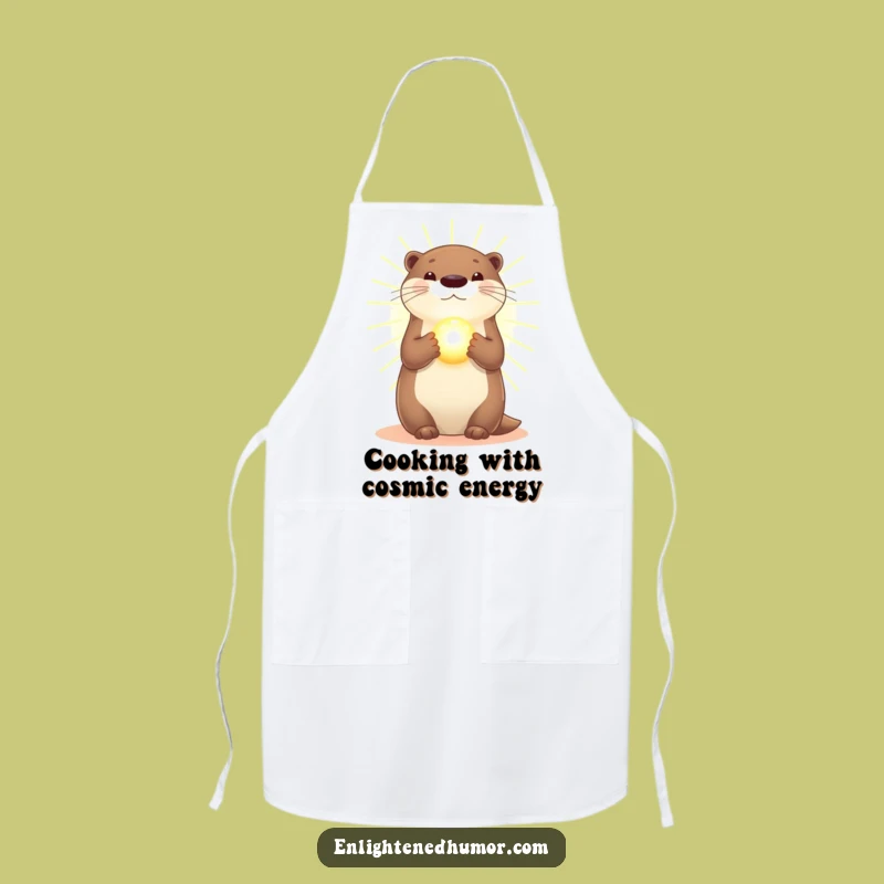 Funny Otter Apron: Radiant Kitchen Light, Glowing Orb Chef Gift, Whimsical Cooking