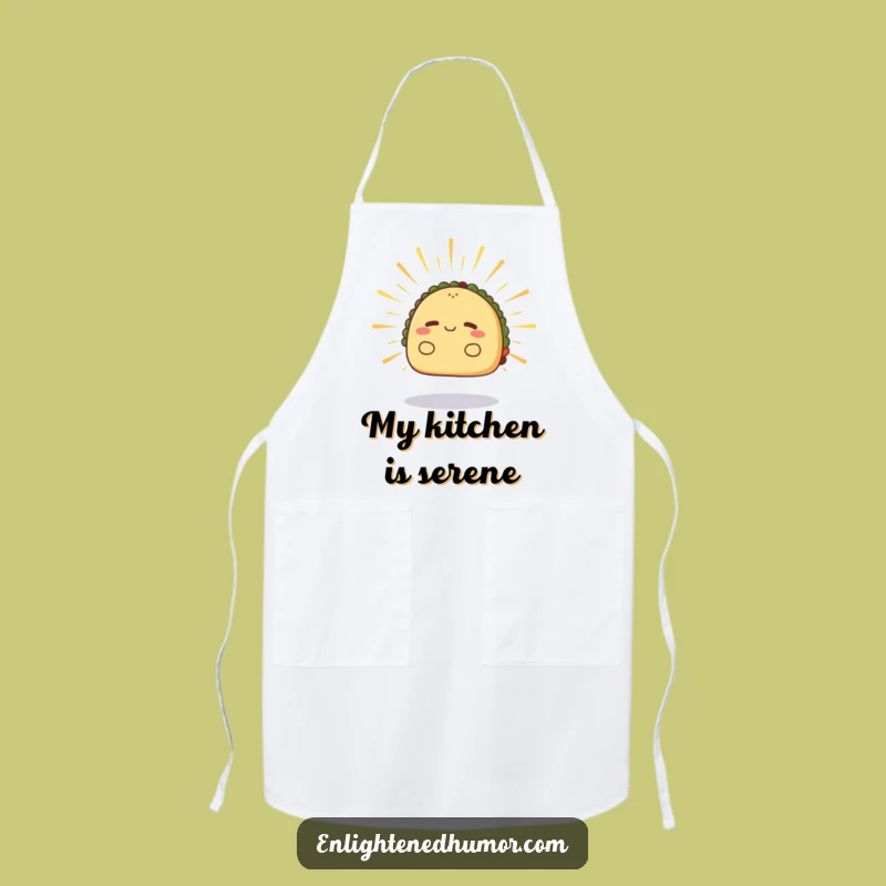 Funny Radiant Taco Levitation Apron - Cook with Calm Energy Gift