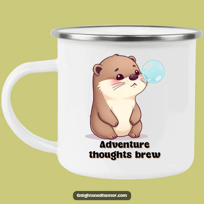 Funny Otter Camping Mug: Bubble Contemplation for Outdoor Adventures, Funny Gift