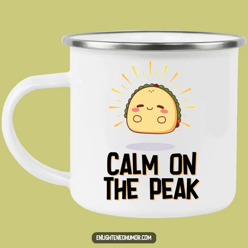 Funny Radiant Taco Levitation Camping Mug - Calm Energy Adventure Gift