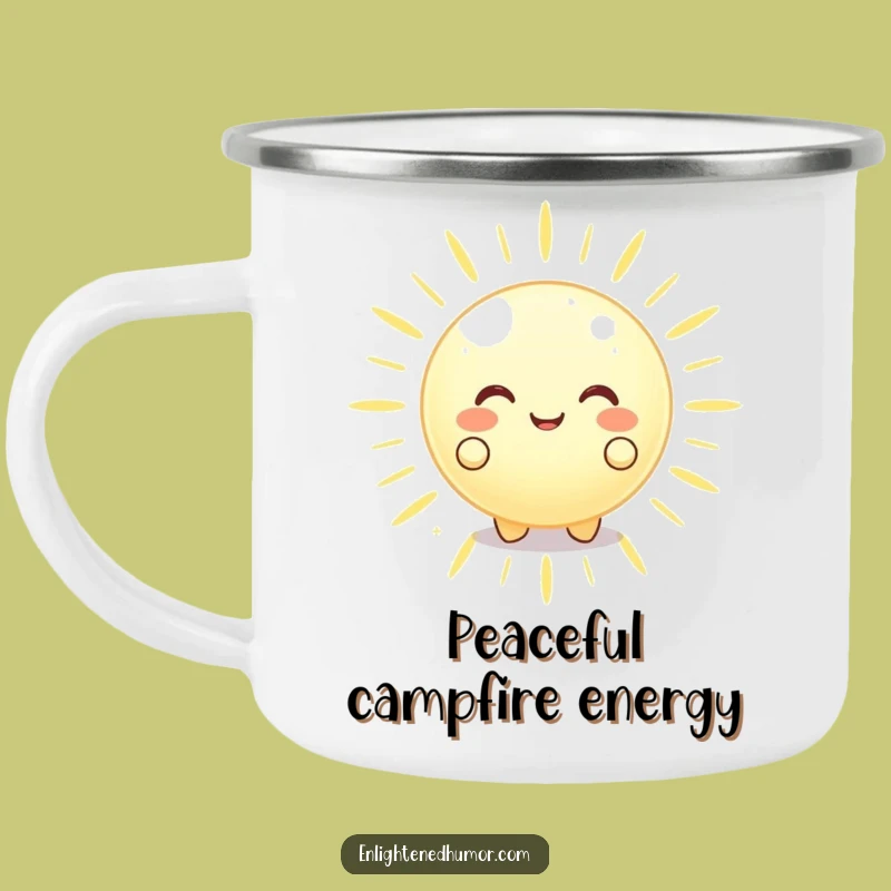 Funny Glowing Orb Camping Mug Peaceful Energy A Serene Funny Gift