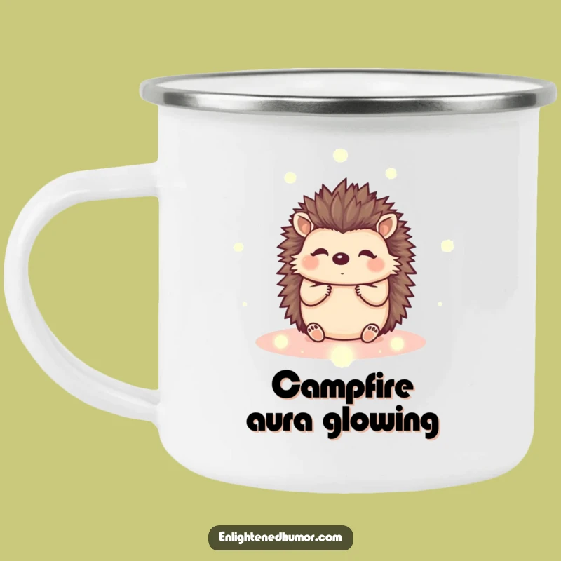 Funny Hedgehog Camping Mug: Kawaii Orbs Adventure, Cute Outdoor Gift