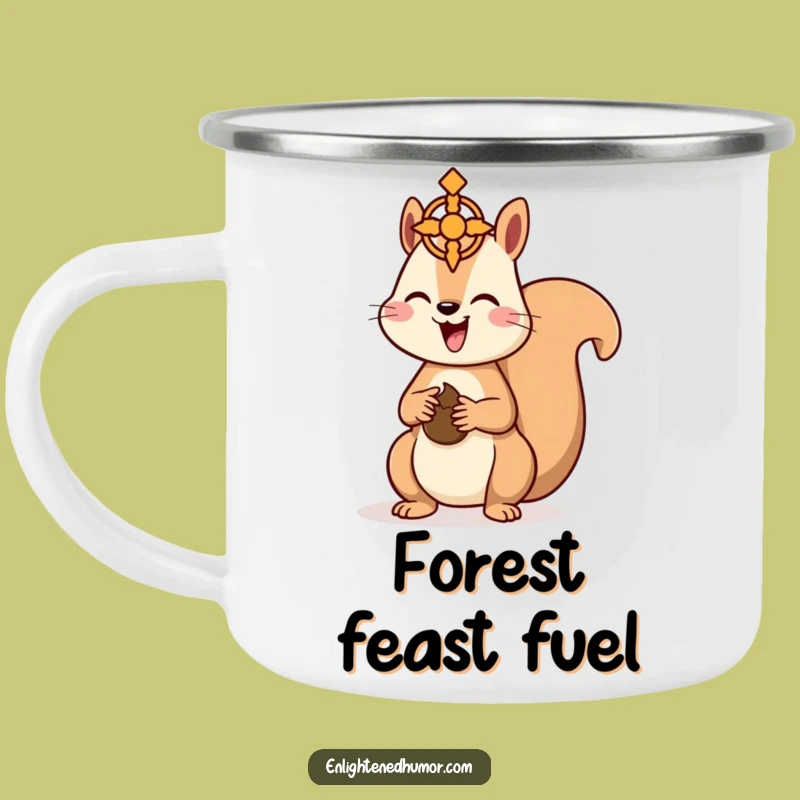 Funny Kawaii Squirrel Camping Mug: Nut Offering Cup, Hilarious Outdoor Gift