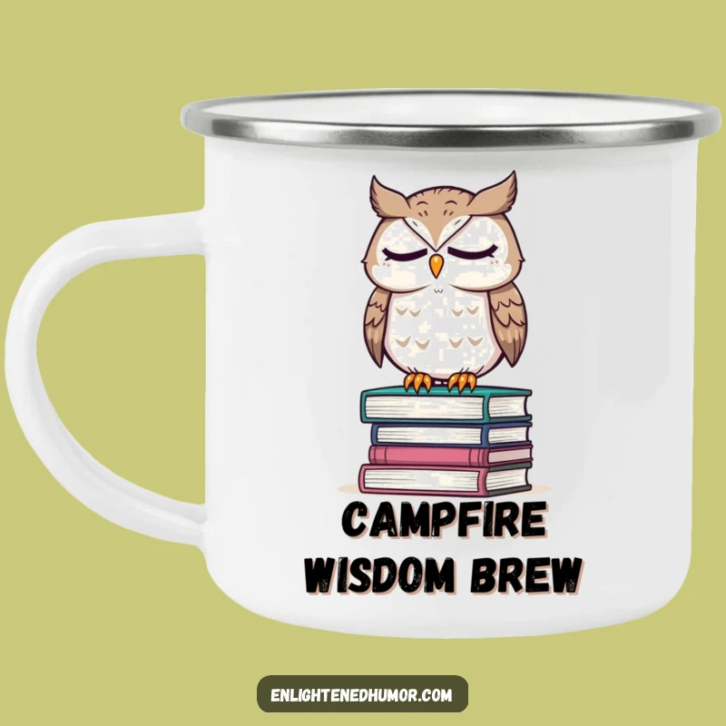 Funny Owl Wisdom Camping Mug: Durable Wise Character, Intellectual Humorous Outdoor Gift