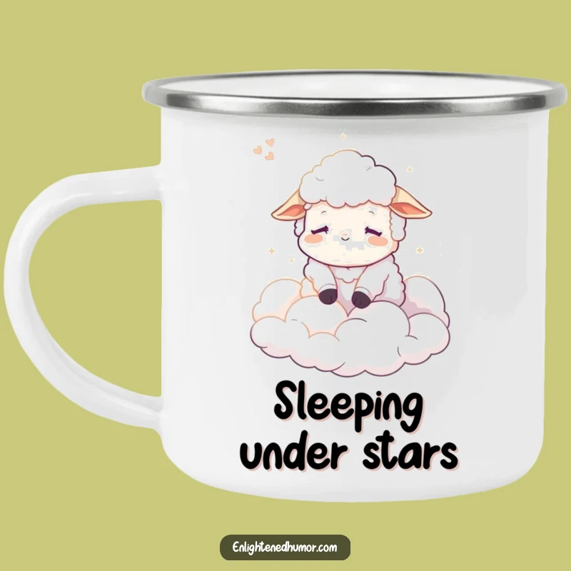 Funny Calm Sheep Camping Mug: Dreamy Clouds, Durable Outdoor Mug, Perfect Funny Gift