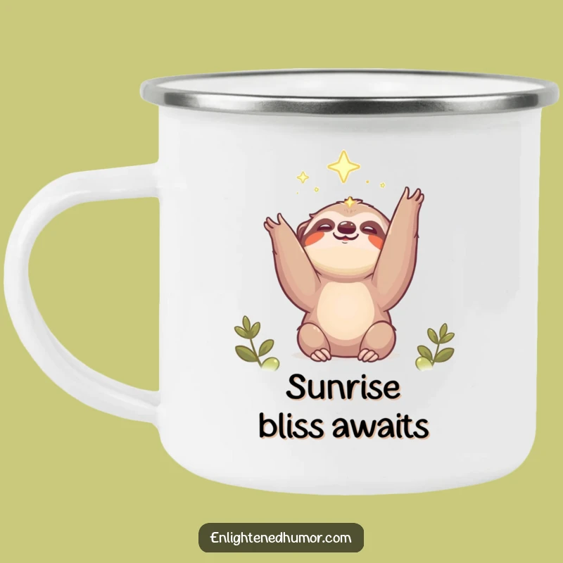 Funny Sloth Camping Mug: Reach for Light, Cute Outdoor Gift