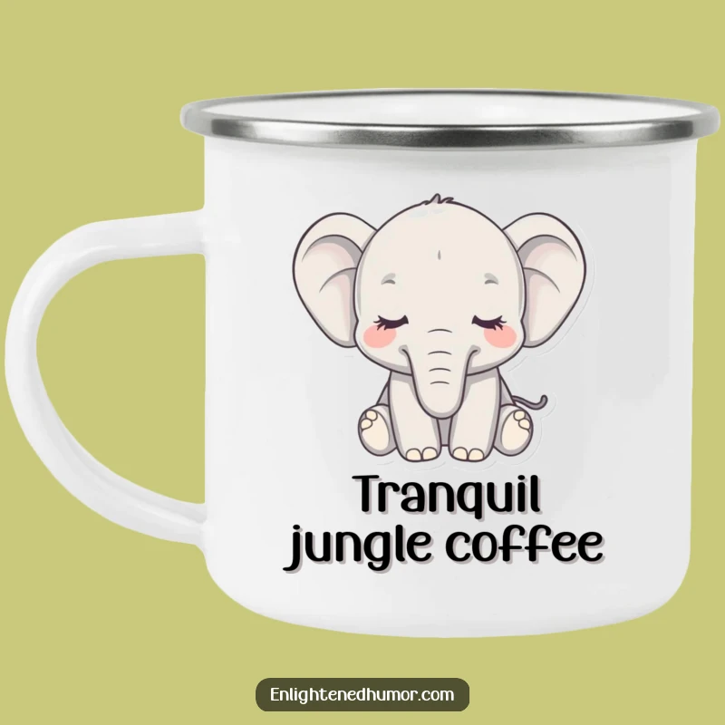 Funny Elephant Camping Mug: Sip Peace by the Fire - Outdoor Gift