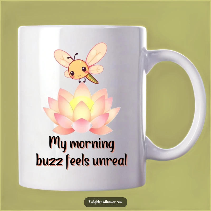 Funny Dragonfly Lotus Mug: Adorable Kawaii Insect Gift for Nature Lovers