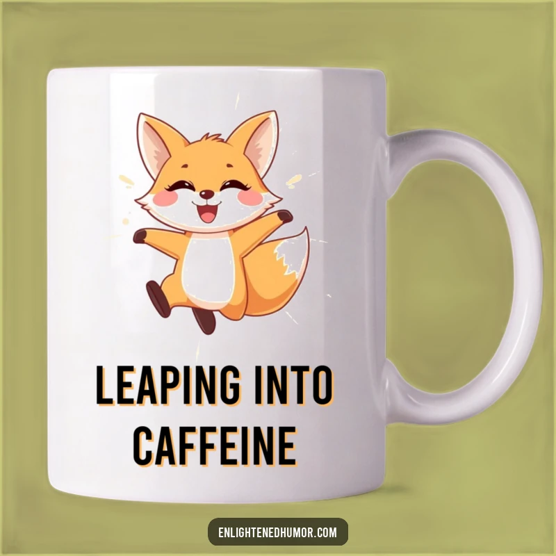 Funny Fox Mug: Playful Leap, Shimmering Light, Joyful Smile, Fun Gift