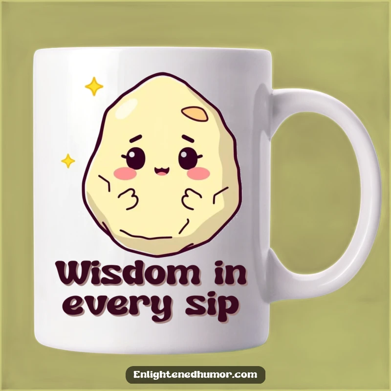 Funny Philosopher Stone Mug: Wise Floating Character, Knowing Twinkle, Perfect Funny Gift