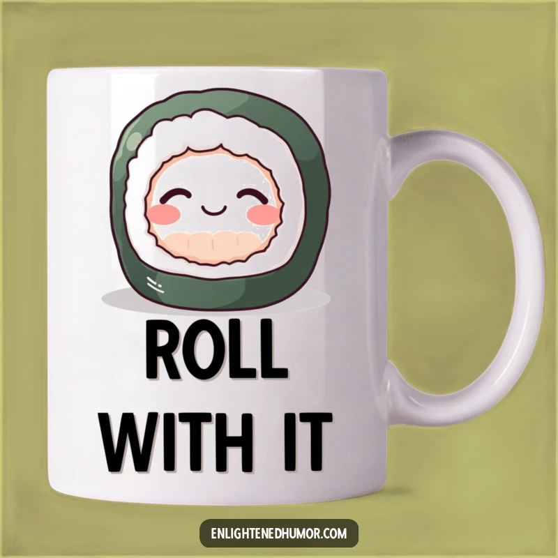 Funny Sushi Zen Mug: Inner Peace Roll Design, a Hilarious Gift for Food Lovers