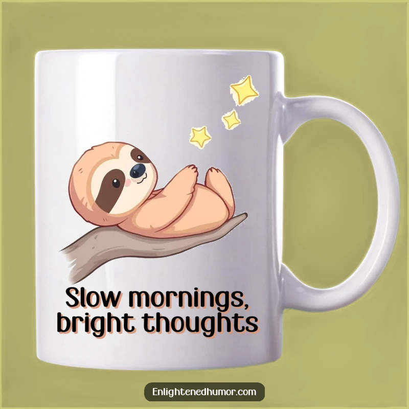 Funny Celestial Sloth Mug: Star Gazing Wonder - Thoughtful Cosmic Creature Gift