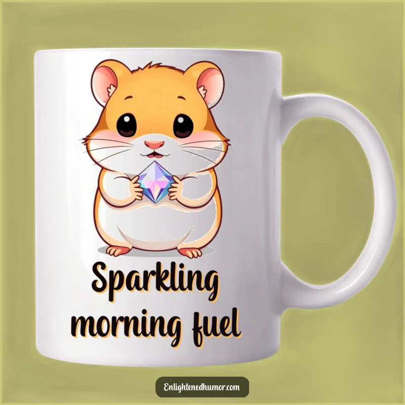 Funny Hamster Gem Mug: Curious Cute Character, Sparkling Humorous Gift for Treasure Lovers