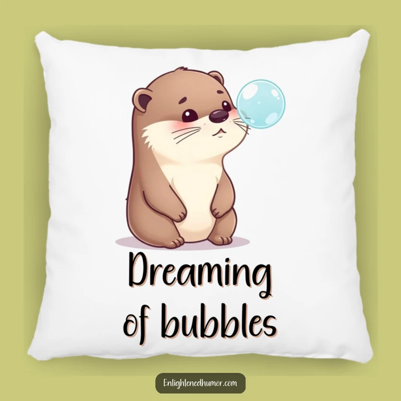 Funny Otter Bubble Pillow: Cozy Contemplation Comfort, Hilarious Home Decor Gift
