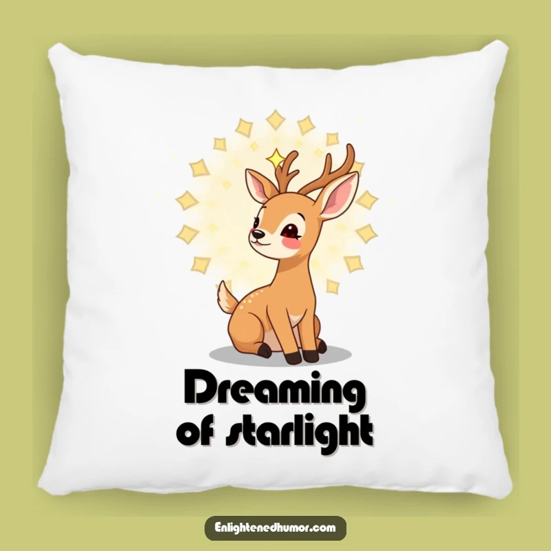 Funny Gentle Deer Pillow: Kawaii Stargazer Cushion, Cozy Gift