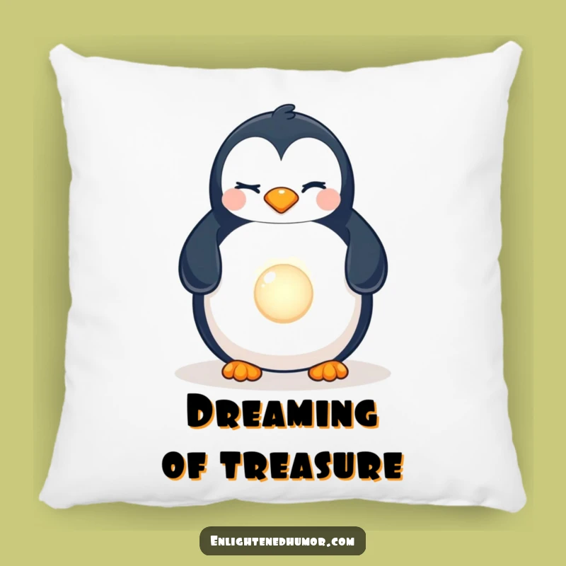 Funny Penguin Pearl Pillow: Cozy, Ocean Comfort, Humorous Accent