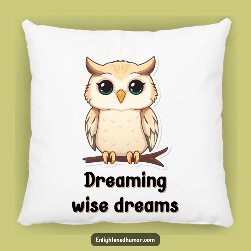 Funny Owl Pillow: Cozy Up with Wisdom - Cute & Serene Gift Decor