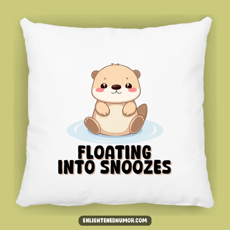 Funny Otter Pillow: Tiny Kawaii Serene Cushion, Soft Funny Gift for Cozy Spaces