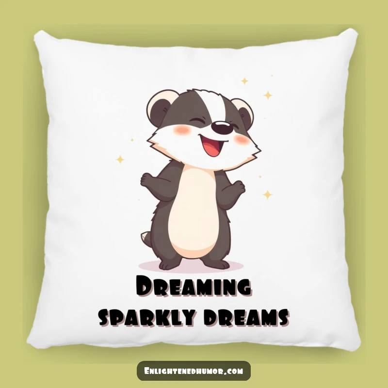 Funny Badger Pillow - Cozy comfort with a sprinkle of magic!