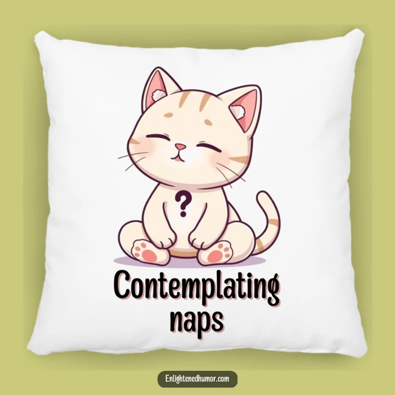 Funny Cat Question Pillow: Cuddle Up with Cozy Contemplation, the Ultimate Gift!