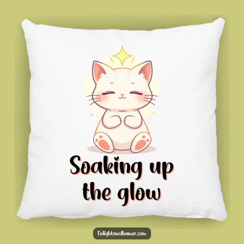 Funny Celestial Cat Pillow: Ethereal Light Comfort - Soft Cosmic Cushion Gift