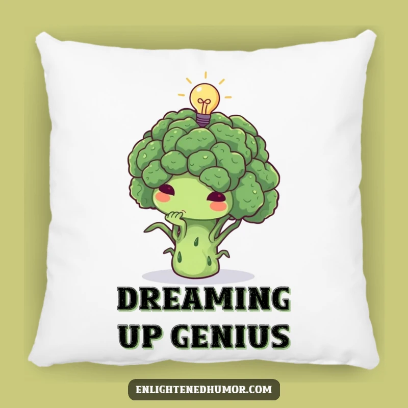 Funny Thoughtful Broccoli Lightbulb Pillow - Cozy Smart Comfort Gift