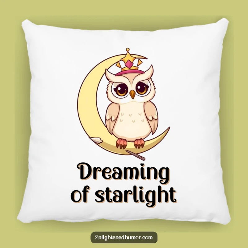 Funny Wise Celestial Owl Pillow: Comfy Moon Watcher for Peaceful Slumber
