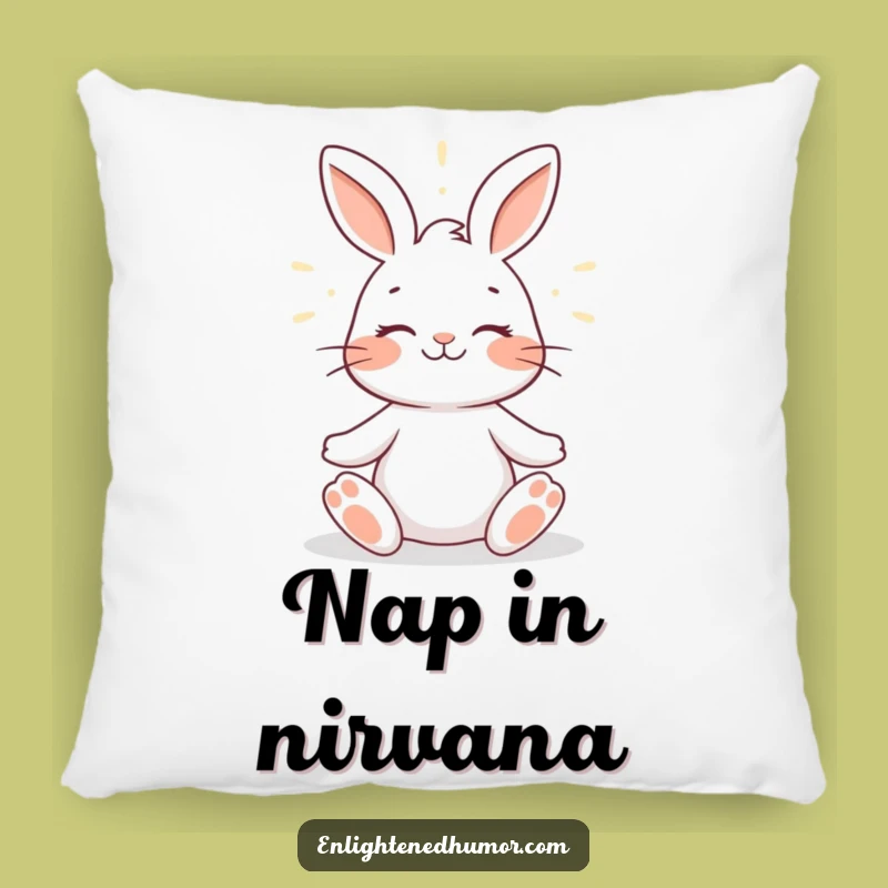 Funny Rabbit Zen Pillow: Cozy Meditation Cushion, Soft and Humorous Home Accent