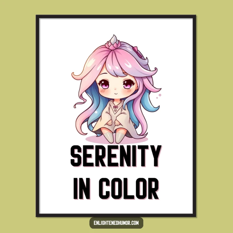 Funny Aura Character Digital Art: Soft Colors, Instant Serene Decor