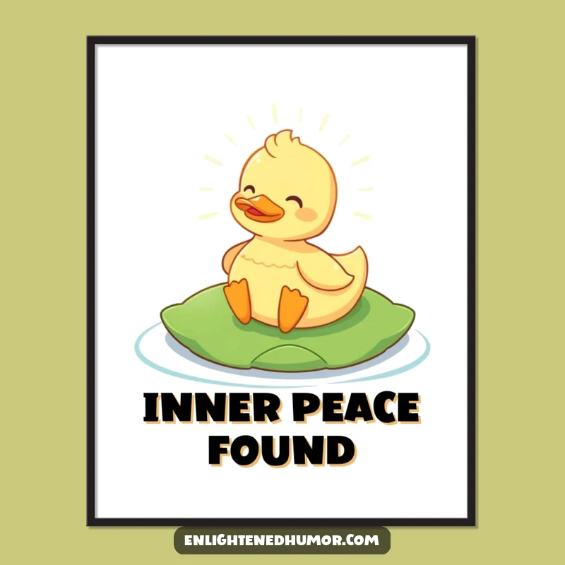 Funny Content Duck Digital Art: Radiant Humor for Your Walls, a Perfect Gift!