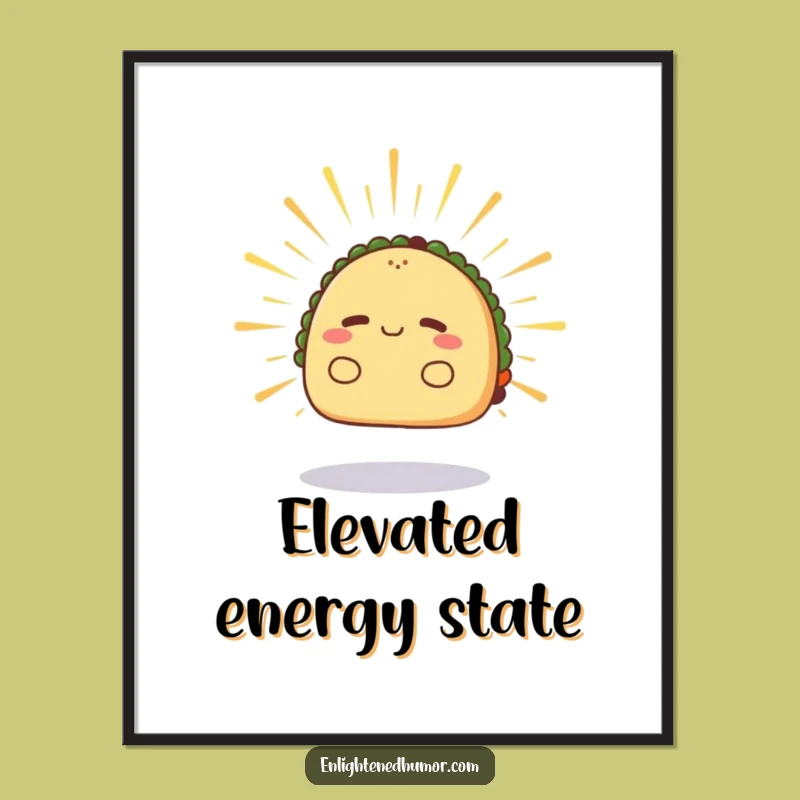 Funny Radiant Taco Levitation Digital Art - Instant Calm Energy Gift