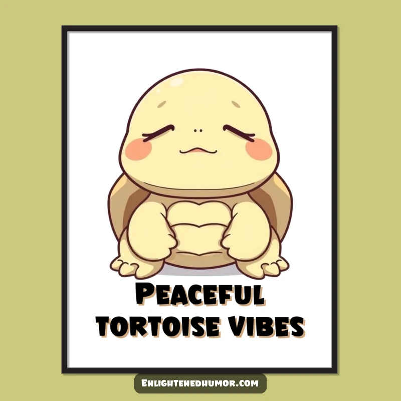 Funny Tortoise Meditation Digital Art: Instant Calm Download Gift