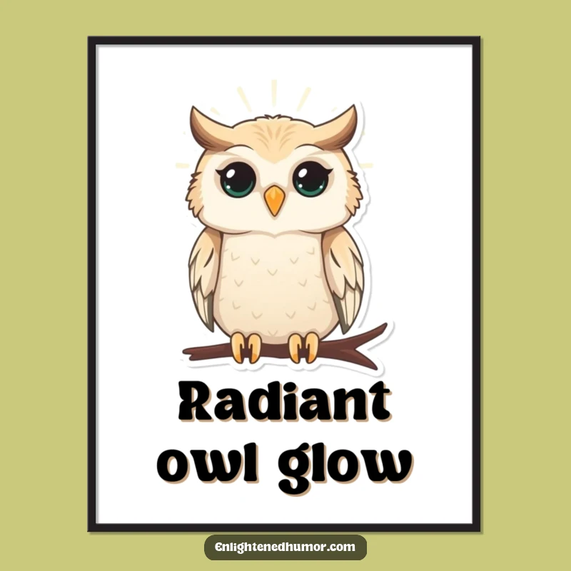 Funny Owl Digital Art: Instant Wisdom Download Gift