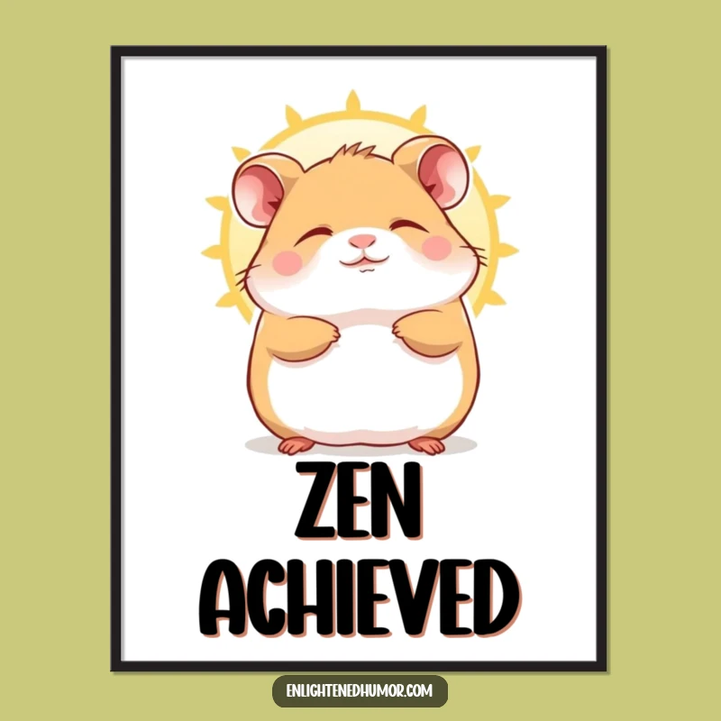 Funny Hamster Digital Art: Contented Blissful Sunbeam Character
