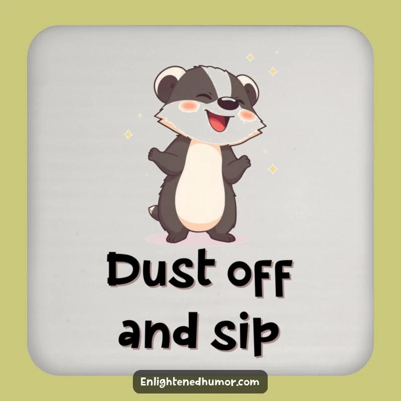 Funny Badger Coaster - Protect surfaces with sparkling charm!