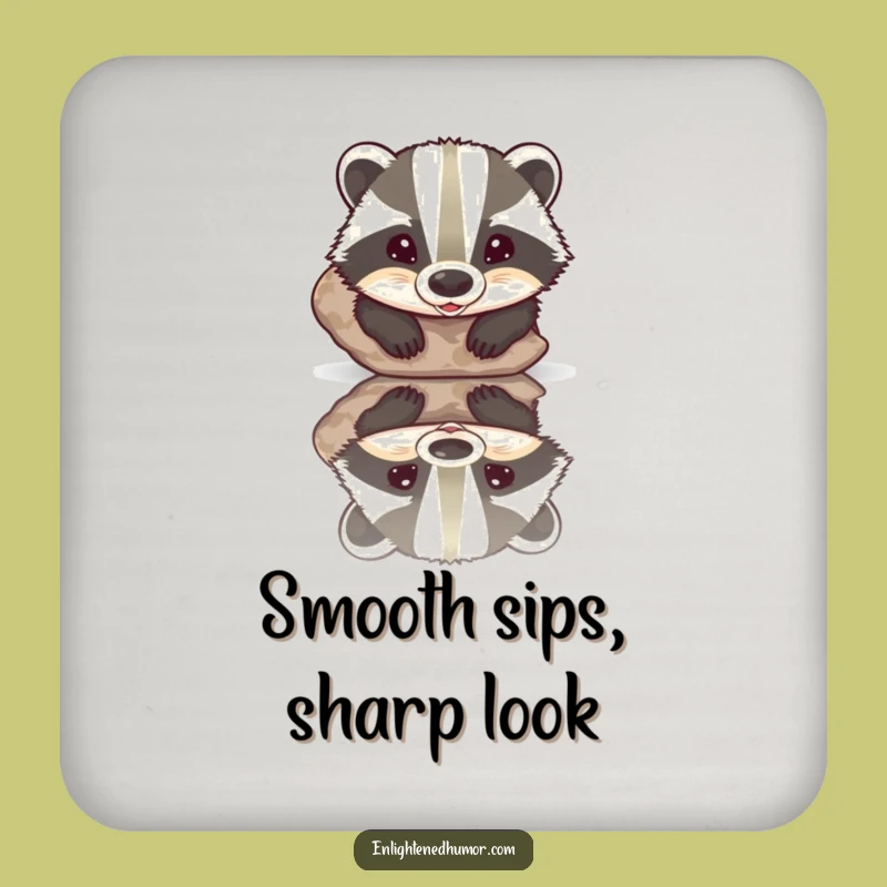 Funny Badger Coaster Set: Protect Surfaces with Hilarious Nature-Inspired Charm