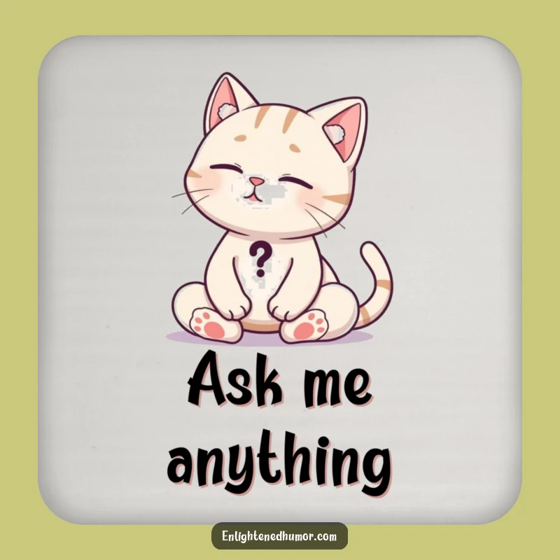 Funny Cat Mystery Coasters: Protect Surfaces with Thoughtful Humor!