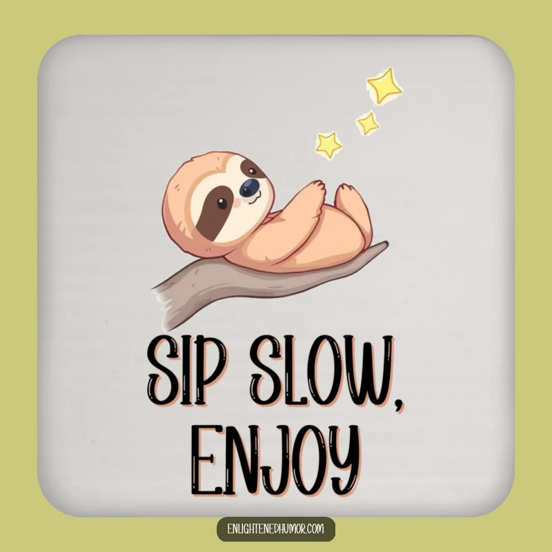 Funny Celestial Sloth Coaster Set: Star Gazing Protection - Cosmic Table Gift