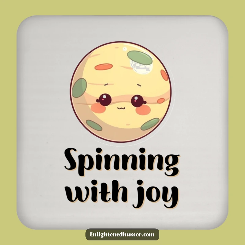 Funny Coaster Set: Curious Planet Character, Protects Surfaces, Humorous Funny Gift