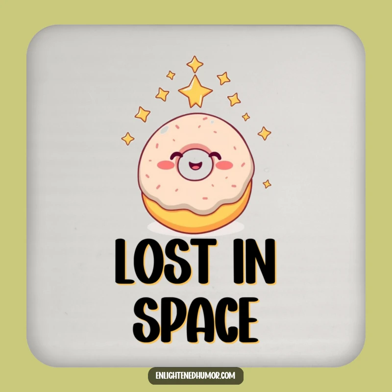 Funny Giggling Donut Higher Consciousness Coaster - Protect Surfaces with Cosmic Laughs