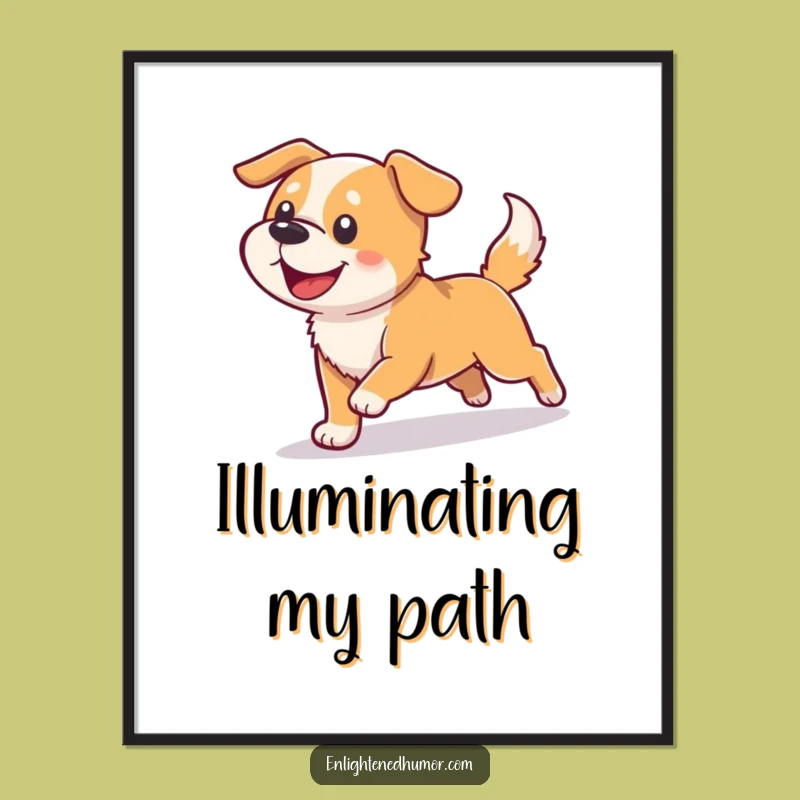 Funny Dog Light Transformation Poster: Add Joyful Humor to Your Walls