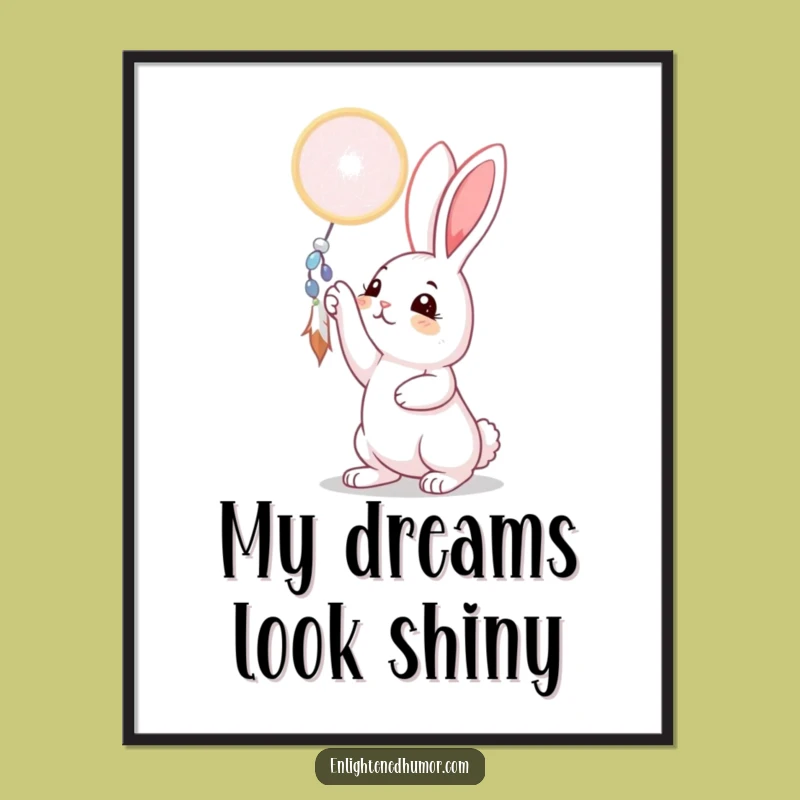 Funny Dreamcatcher Rabbit Poster: Whimsical Wall Art & Cute Gift