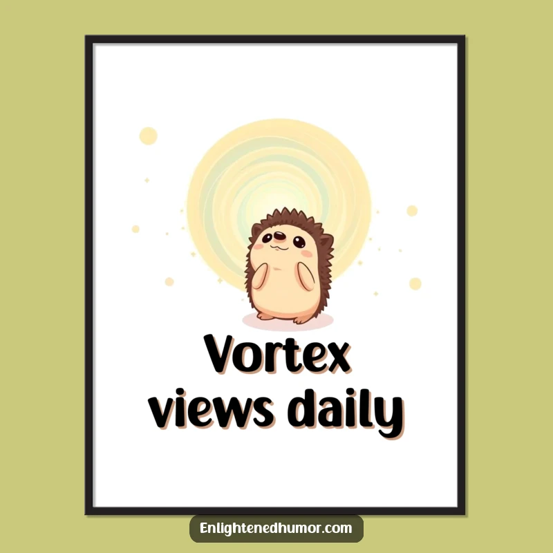 Funny Hedgehog Cosmic Vortex Poster: Unique Wall Art for a Laugh