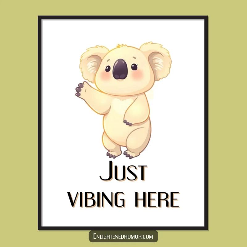 Funny Koala Aura Poster: Ethereal Glowing Character, Inspirational Humorous Wall Art Gift