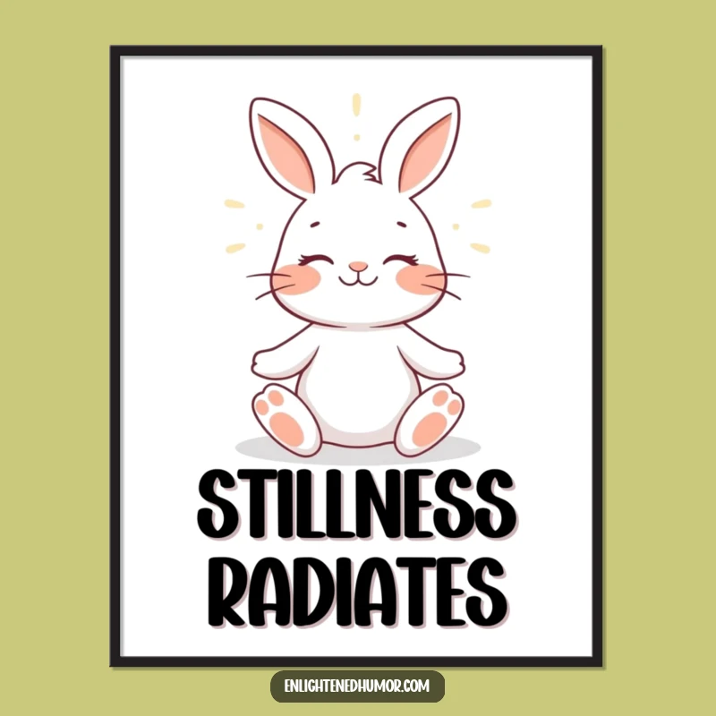 Funny Rabbit Zen Poster: Meditative Bunny Art, Peaceful Wall Decor, Ideal Funny Gift